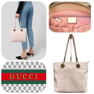 Auc Gucci GG Canvas Eclipse Pink Tote 139552 001013
